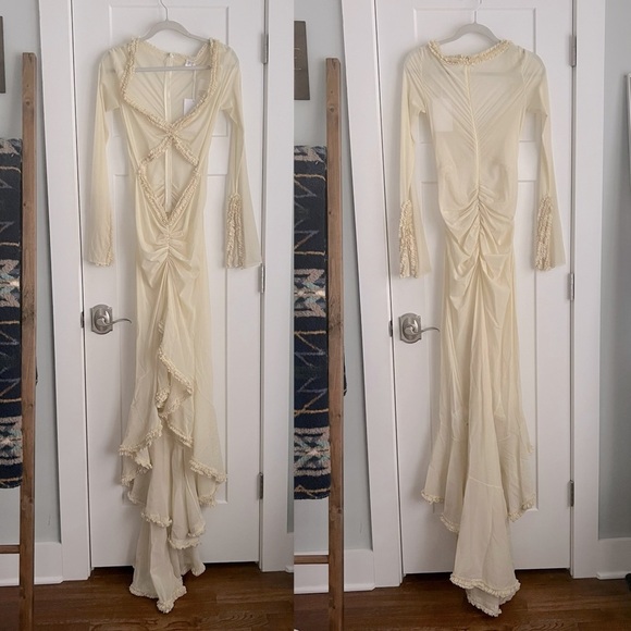 Helsa Hilma Gown Creme Beige NEW with tags Atelier Collection ASO Kendall Jenner - Picture 3 of 14